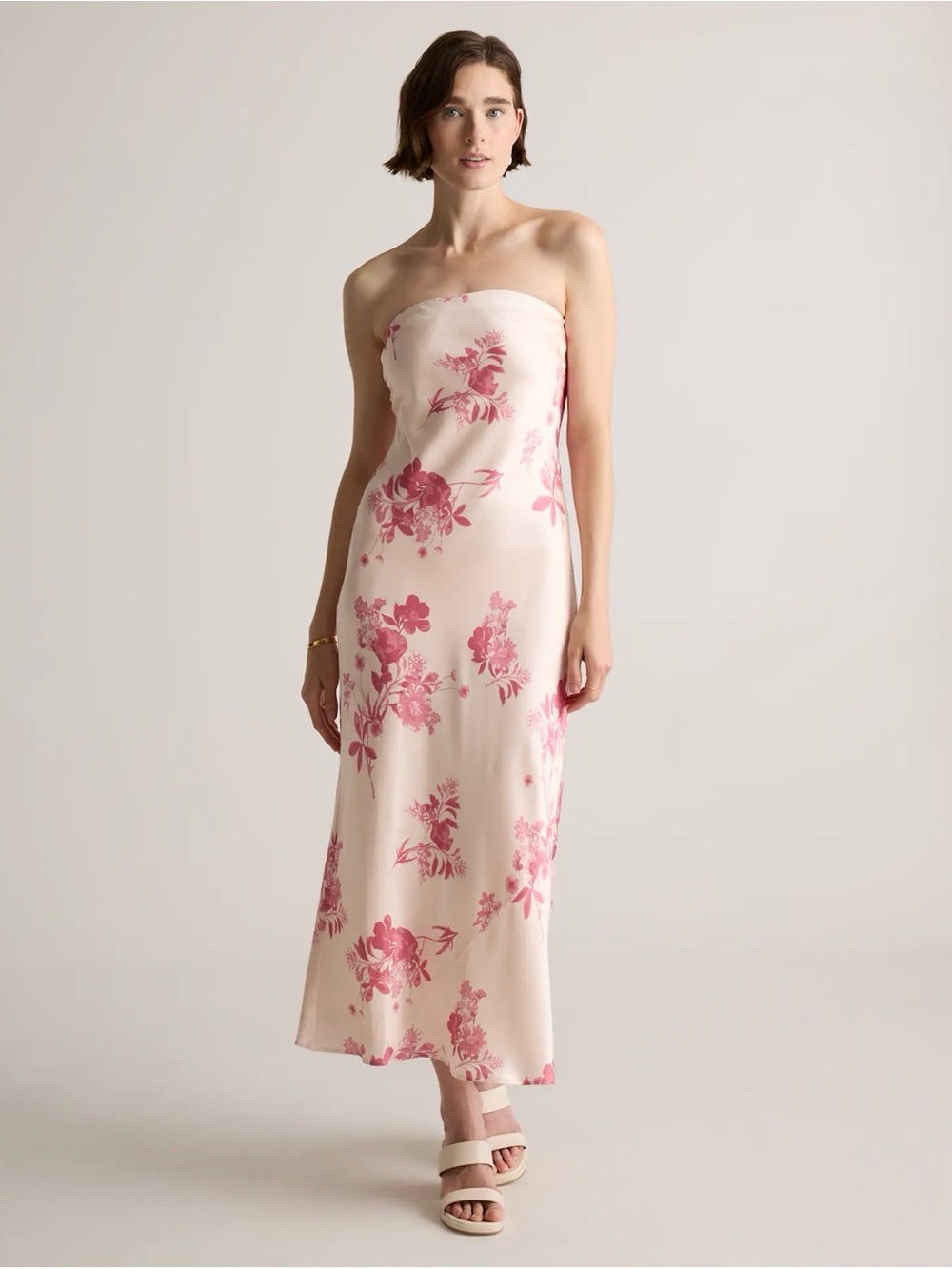Quince Washable Silk Strapless Dress size small